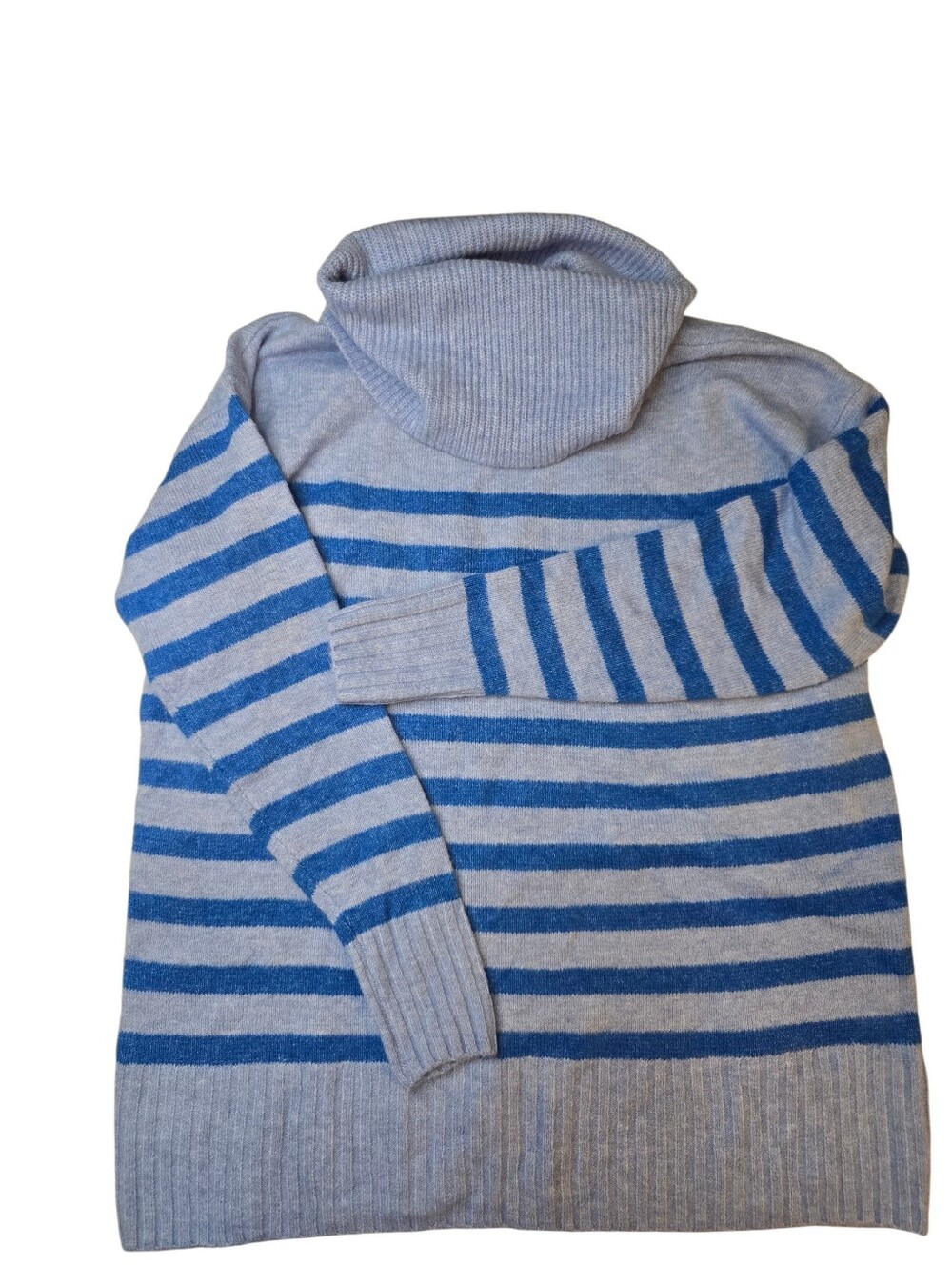 Loft Blue Striped Turtleneck Sweater